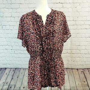 Torrid NWT floral top, 2X, black
